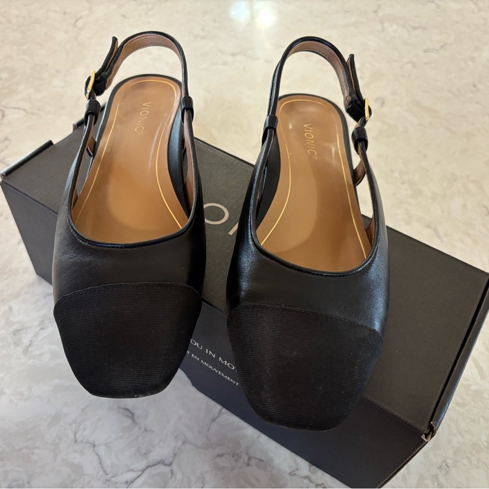 Vionic Black Slingback Flats